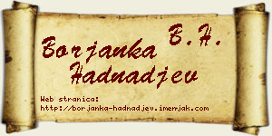 Borjanka Hadnađev vizit kartica